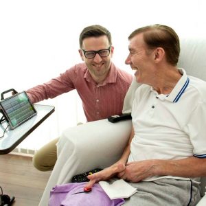 man using aac device