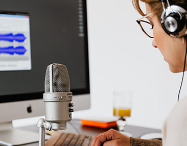 woman using voice input