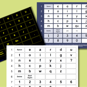 Thumbnail with images of three different types of listener mediated scanning charts in a frequency layout.