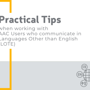 Practical Tips when working with AAC Users who communicate in Languages Other than English